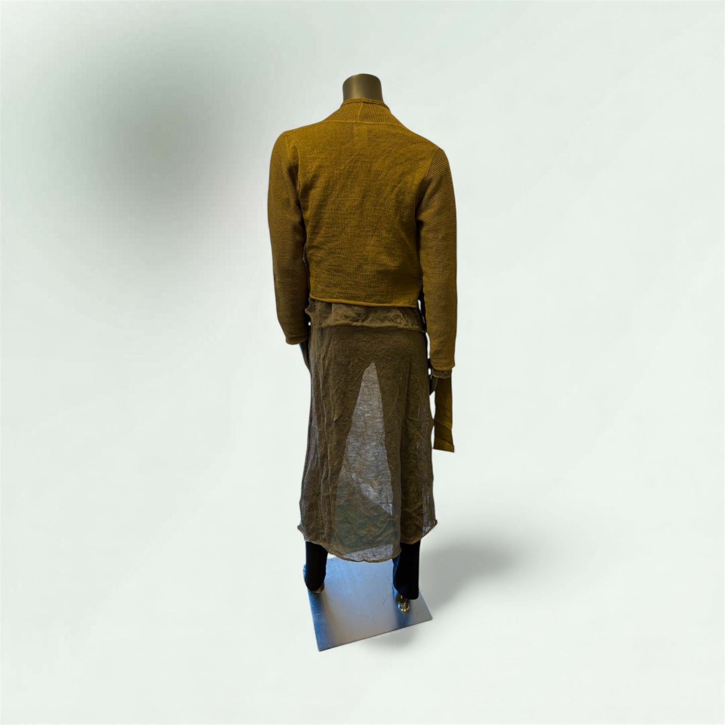 Back View of the mustard Cardi