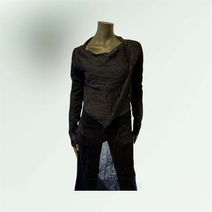 front view of the Shear Black Cardigan