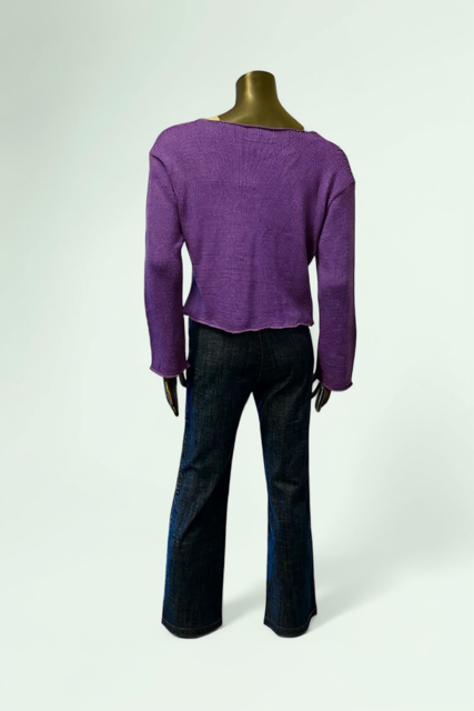 Lavender Asymmetric Wrap Knit Cardigan-Walyunga- Lunatisme