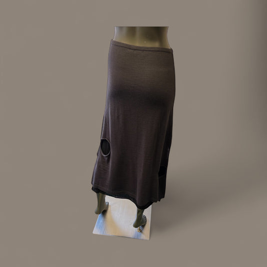 Brown/Black Knit Maxi Skirt