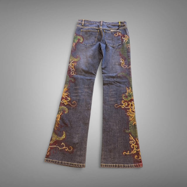 Hand Painted Jeans- Abstract Painting