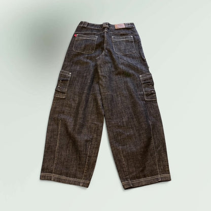 Women's Wide-Leg Cargo Jeans – Blue Denim Style no.AA43 DS