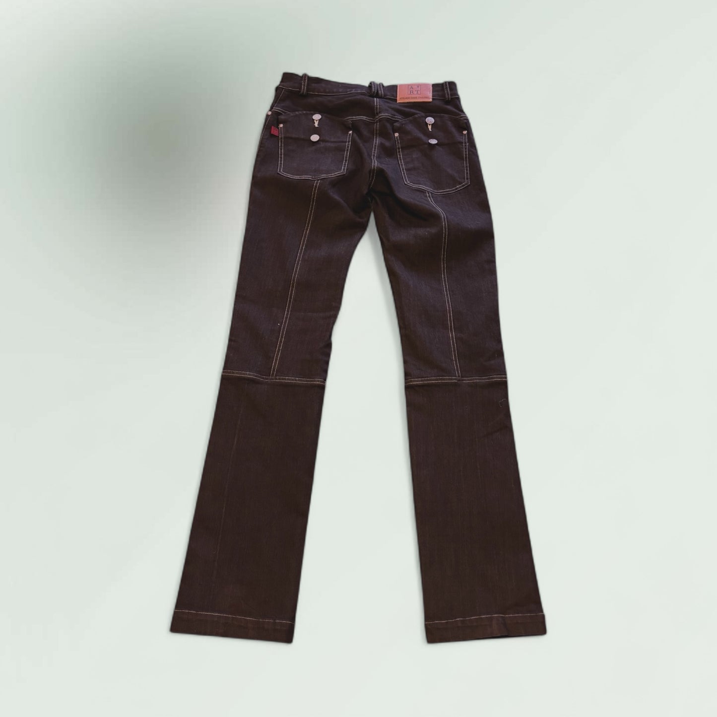 showing the back -Women's Classic Black Straight-Leg Jeans