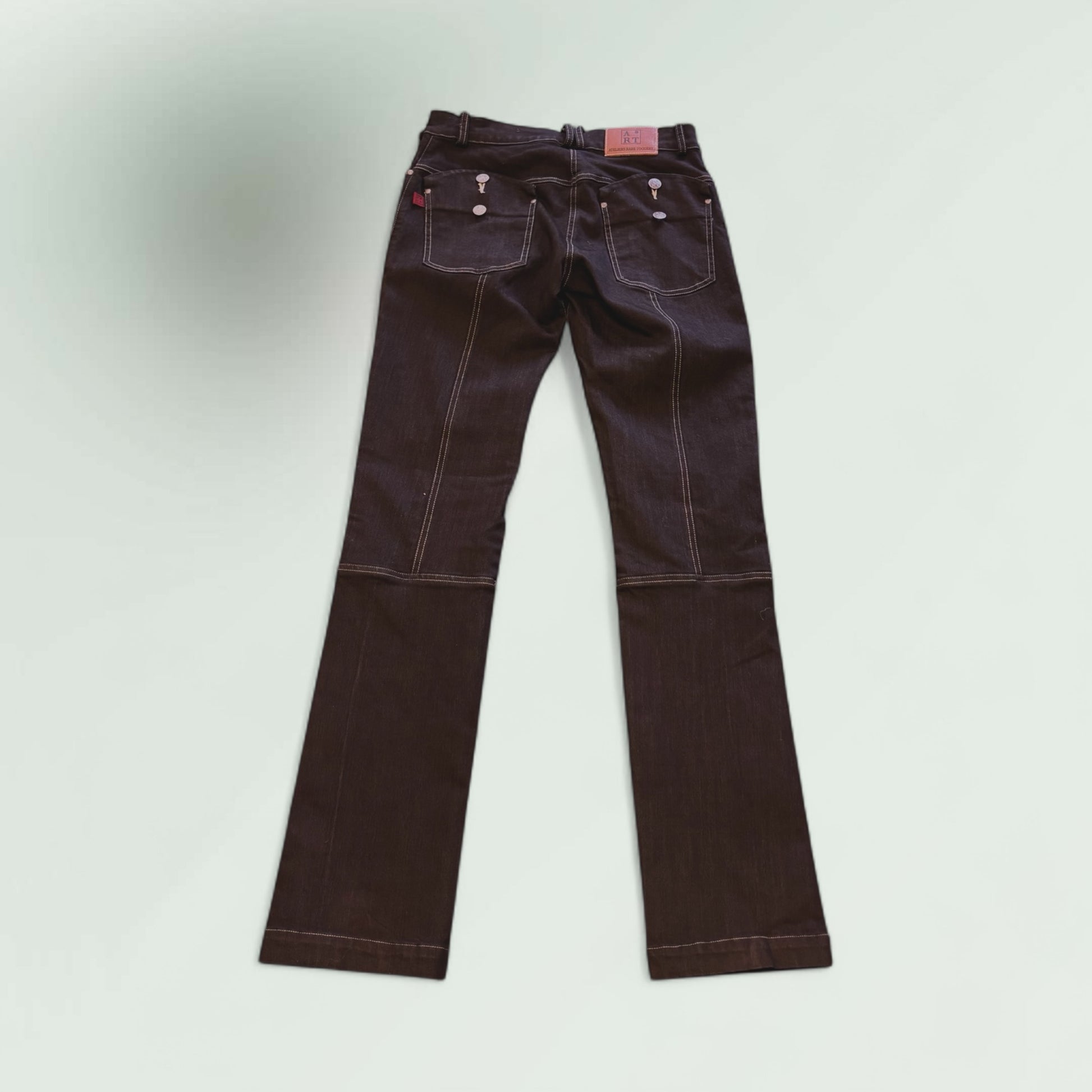 showing the back -Women's Classic Black Straight-Leg Jeans