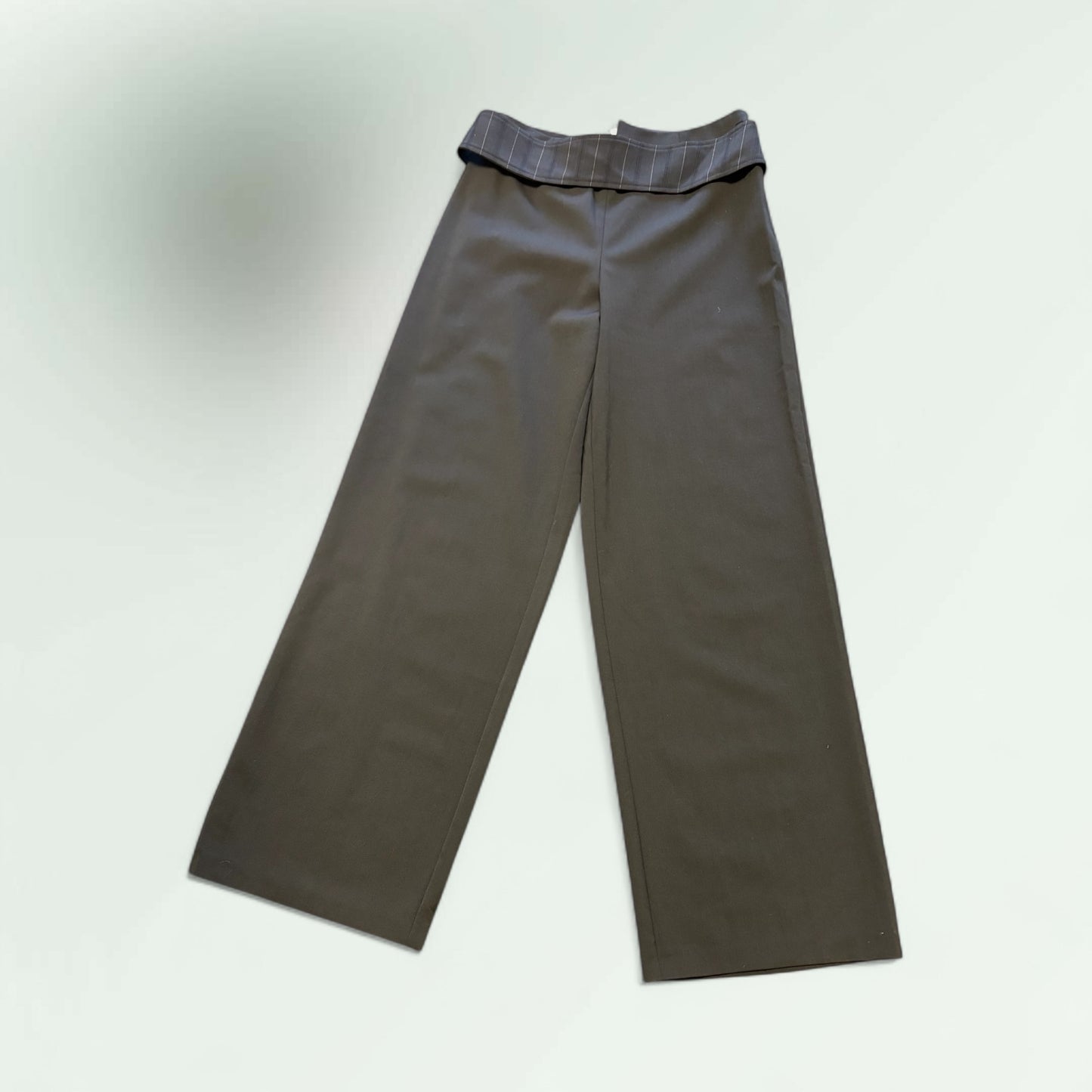 High-Waisted Wide-Leg Trousers – Charcoal Grey