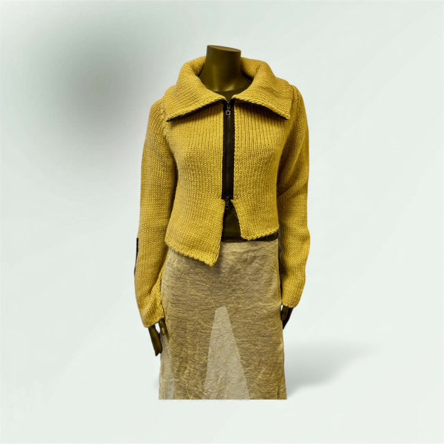 Asymmetric Mohair Zipped Cardigan style 1217