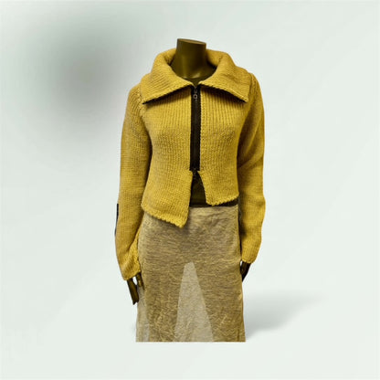 Asymmetric Mohair Zipped Cardigan style 1217