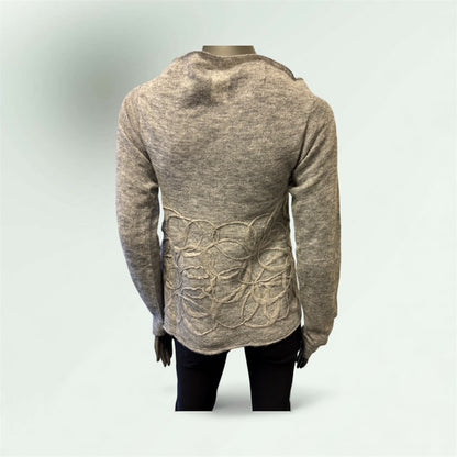 Asymmetric Edge to Edge Cardigan in Mohair and Viscose style 1865