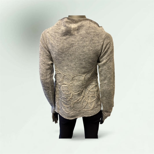 Asymmetric Edge to Edge Cardigan in Mohair and Viscose style 1865