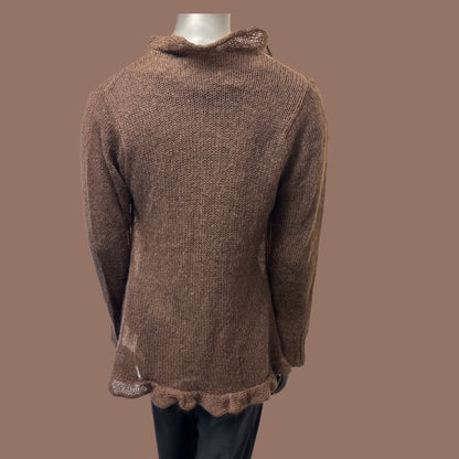 MOHAIR OPEN EDGE CARDIGAN WITH FRILLY BORDER AND TIE  -STYLE NO. GRANIT 501