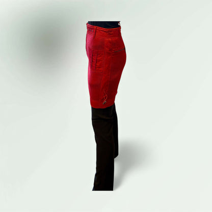 Short Ribbed  Skirt with patchwork Style Capri 08 - Extravagance Fashion 