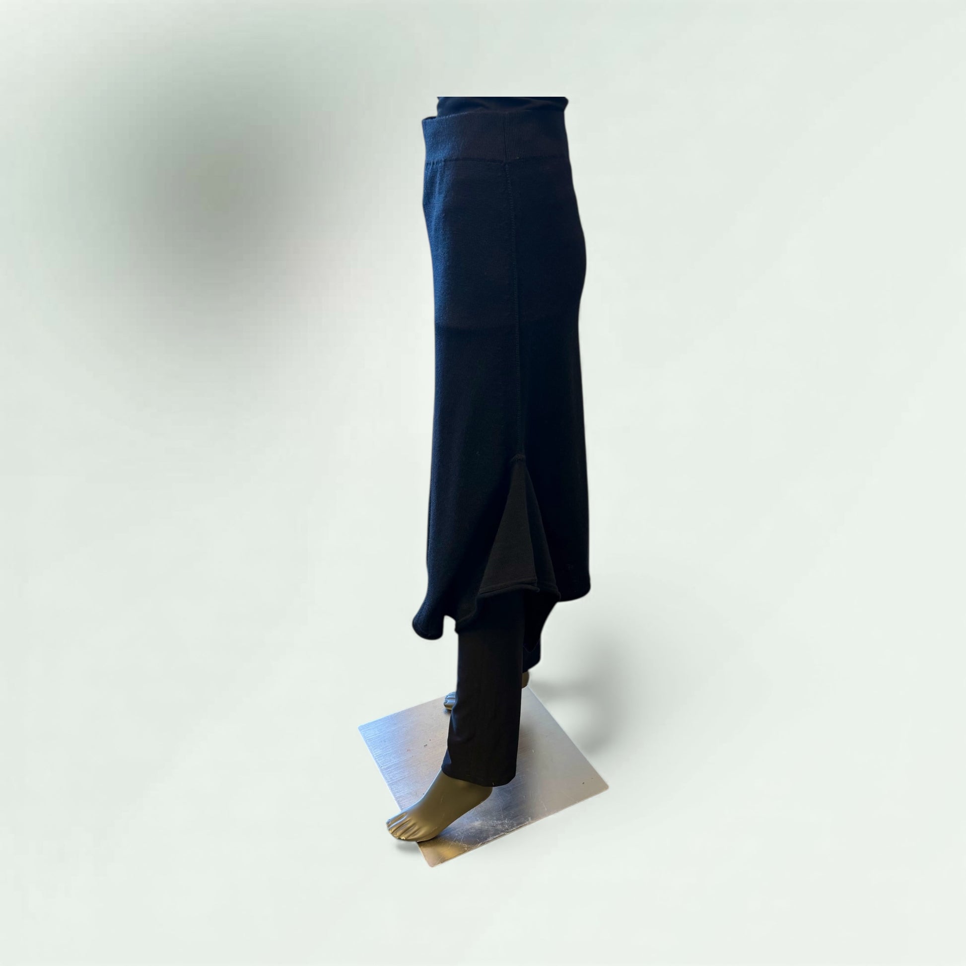 Side View of the Assymetric Black Skirt