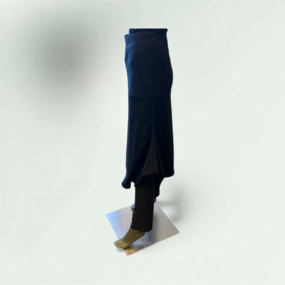 Side View of the Assymetric Black Skirt