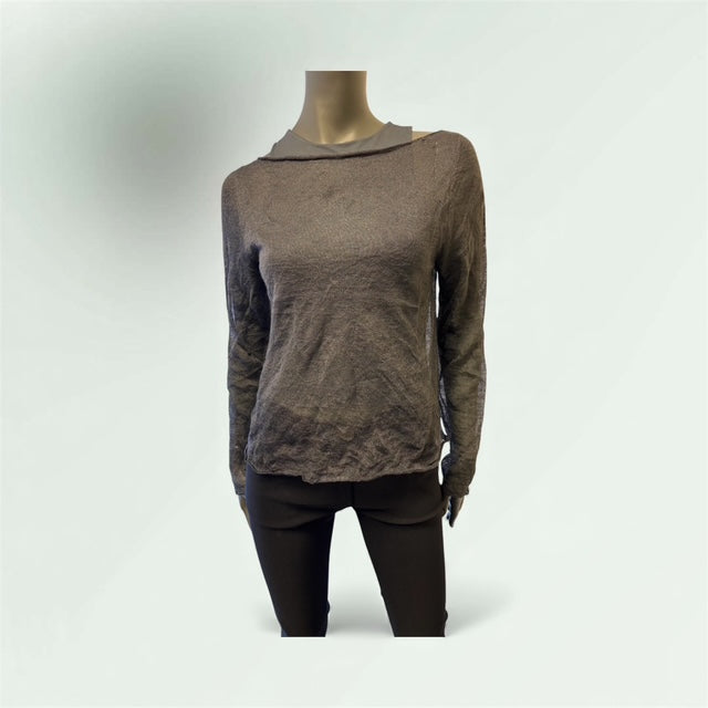 Front View of the shear Grey sweater