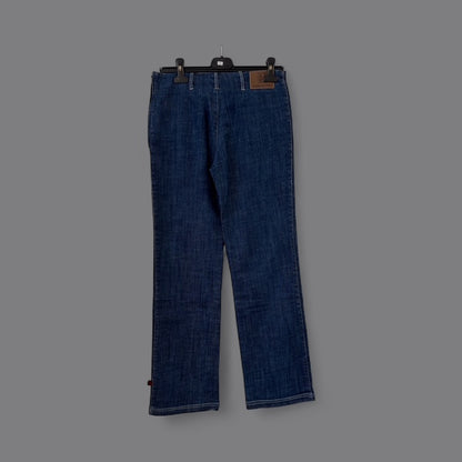 Classic Straight-Leg Dark Blue Denim Jeans