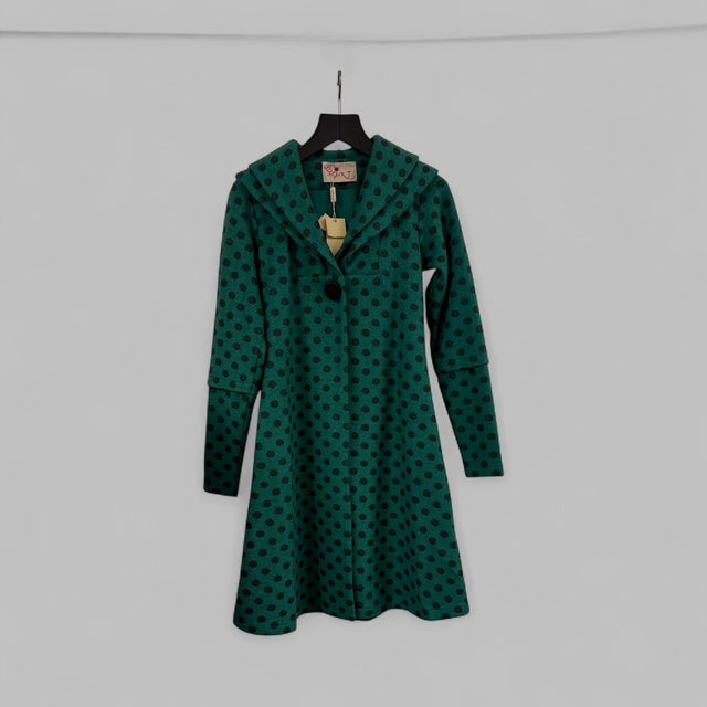 Emerald Green Polka Dot Cardigan Coat STYLE NO.H019/WLB