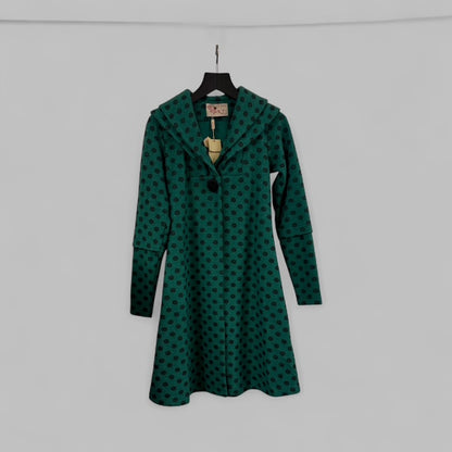 Emerald Green Polka Dot Cardigan Coat STYLE NO.H019/WLB