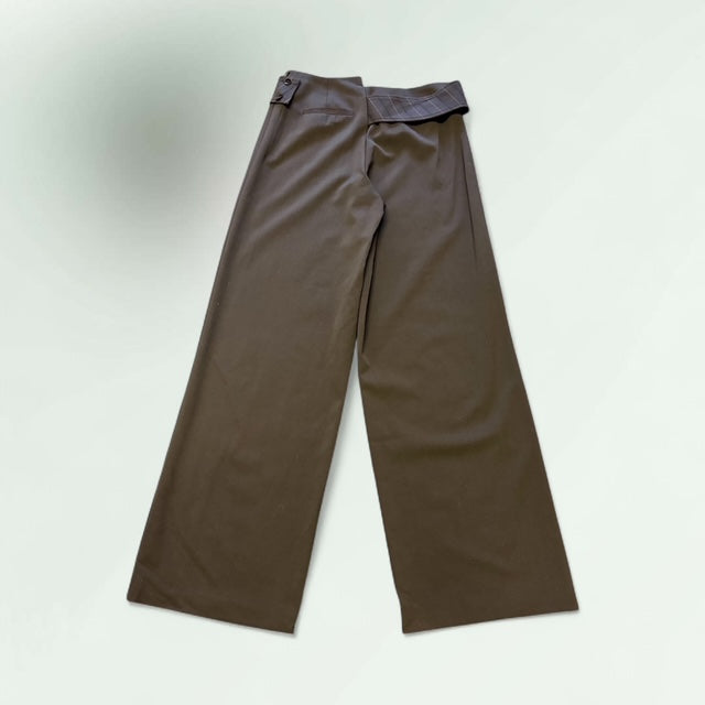 High-Waisted Wide-Leg Trousers – Charcoal Grey