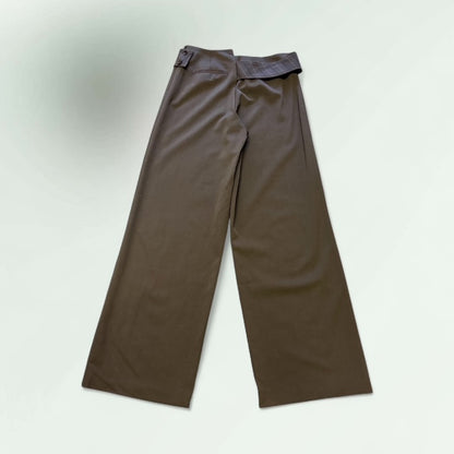 High-Waisted Wide-Leg Trousers – Charcoal Grey