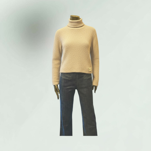 Contemporary Turtle Neck Sweater with back Slit- Grantha-Lunatisme