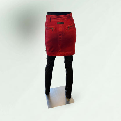 Short Ribbed  Skirt with patchwork Style Capri 08 - Extravagance Fashion 