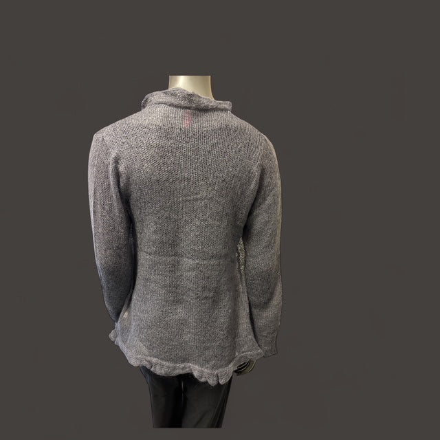 MOHAIR OPEN EDGE CARDIGAN WITH FRILLY BORDER AND TIE  -STYLE NO. GRANIT 501