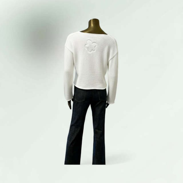 back view of the White Lunatisme Cardigan
