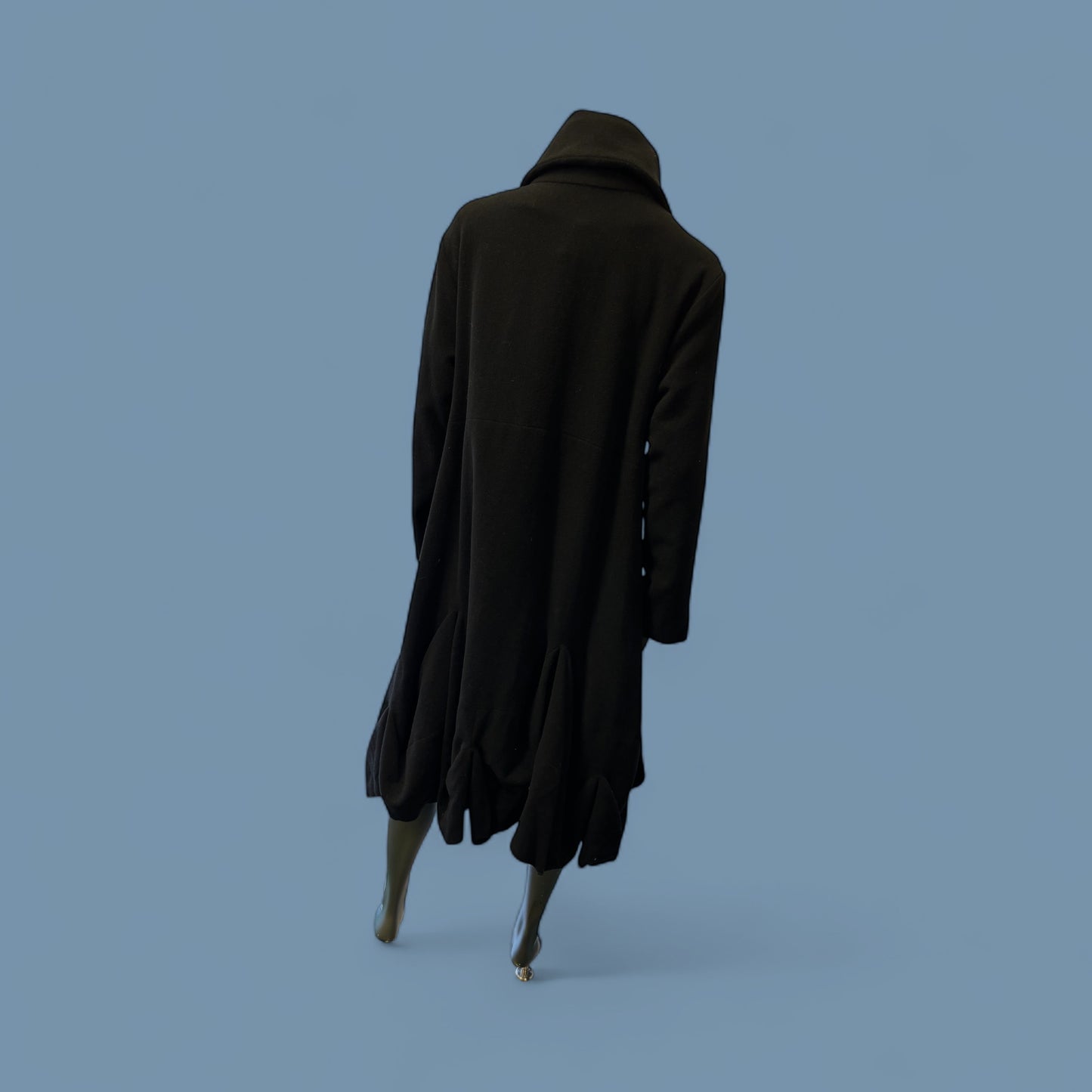 Black Flared-Sleeve Button-Front Coat  STYLE U64/WL