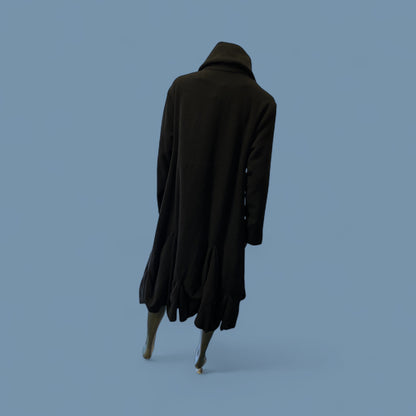 Black Flared-Sleeve Button-Front Coat  STYLE U64/WL