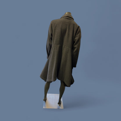 Tailored Charcoal Grey Coat with Military-Inspired Button Detailing STYLE - BUTTERFLY COAT