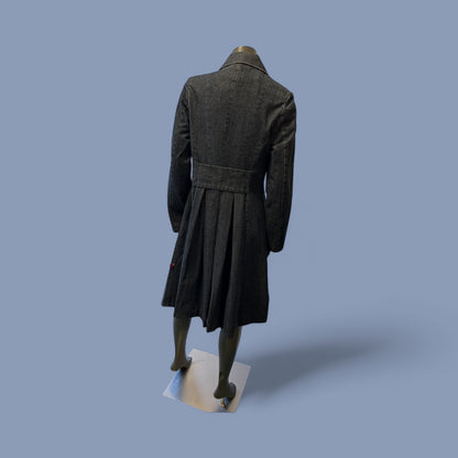 Stylish Long Denim Coat with Gold-Tone Button Detailing STYLE W30/DN