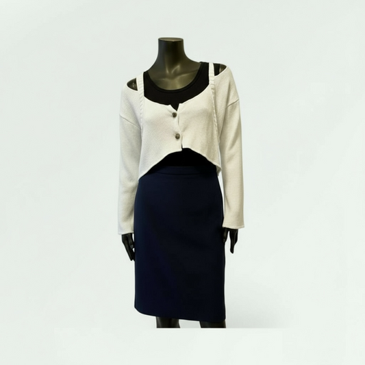 Cropped Knit Cardigan- Enskide-Lunatisme