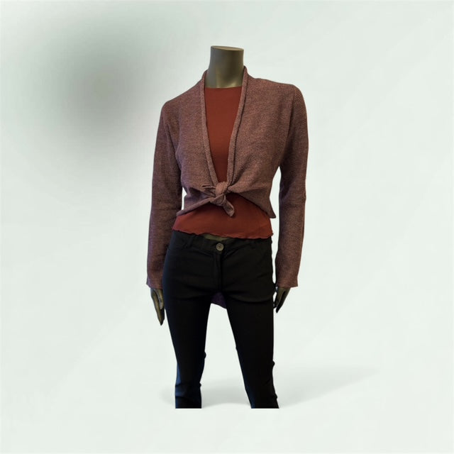 Waffle Knit Dusky Pink Cardigan