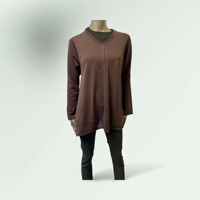 Fron view of the Burgandy Sweater