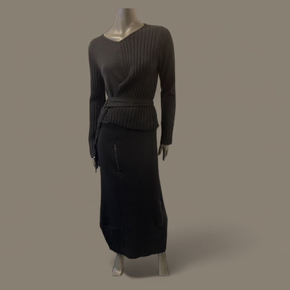 Half ribbed  Assymetric Sweater Style  no.Boss 28