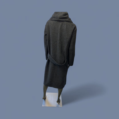 Elegant Charcoal Wool Coat with Shawl Collar STYLE W22/WL