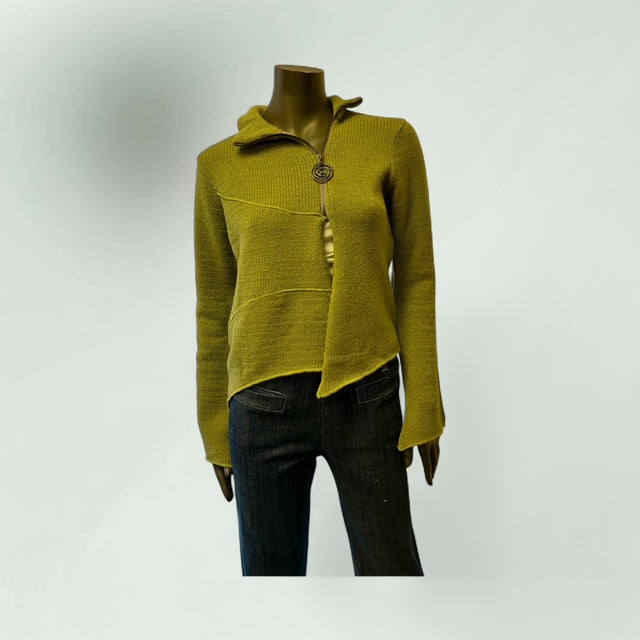 Asymmetric Zip Cardigan-Cham- Lunatisme