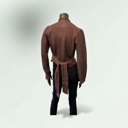 Cropped Textured Cardigan with Ties style 1106