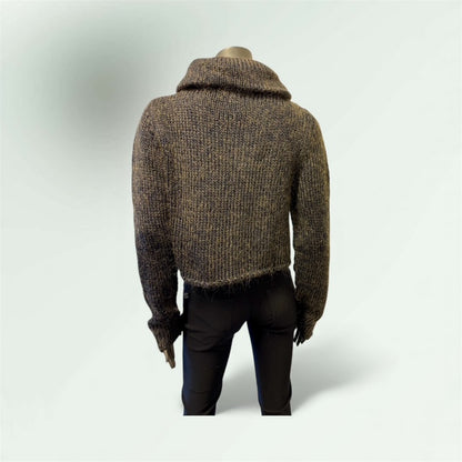 Asymmetric Mohair Zipped Cardigan style 1217