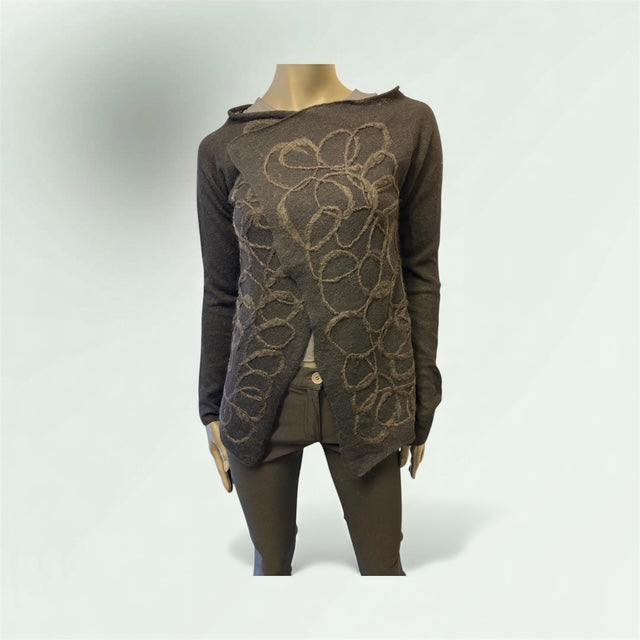 Asymmetric Edge to Edge Cardigan in Mohair and Viscose style 1865