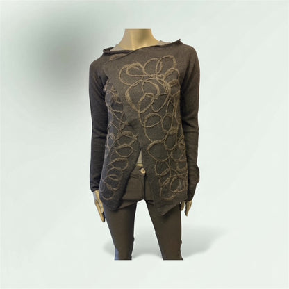 Asymmetric Edge to Edge Cardigan in Mohair and Viscose style 1865