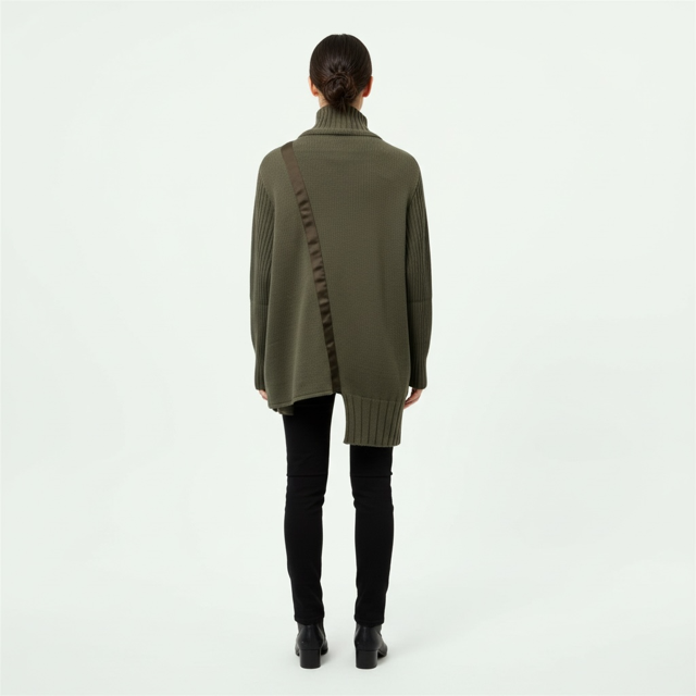 Back view zipped cradigan