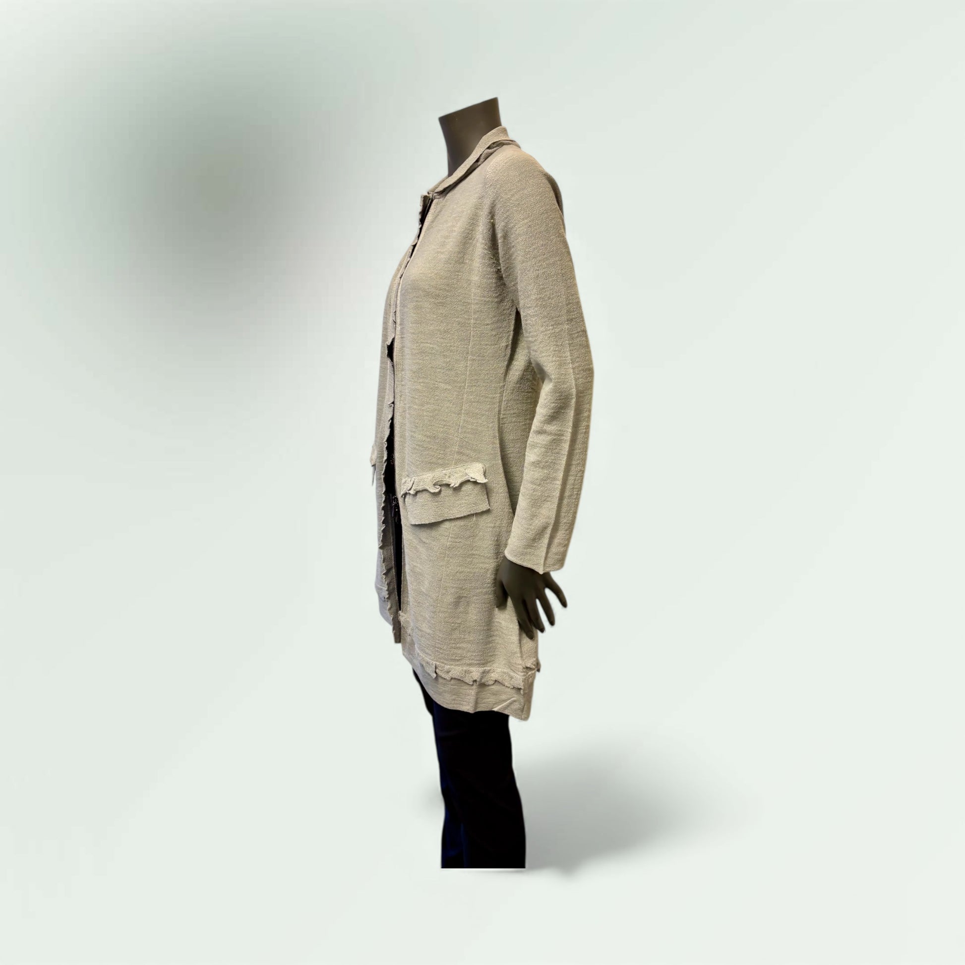 Side View of the Frill mid Cardigan