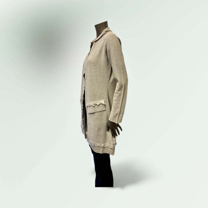 Side View of the Frill mid Cardigan