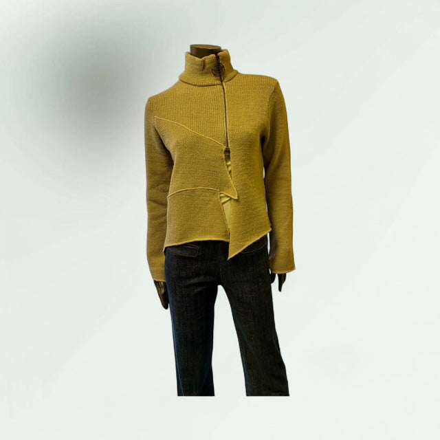 Asymmetric Zip Cardigan-Cham- Lunatisme