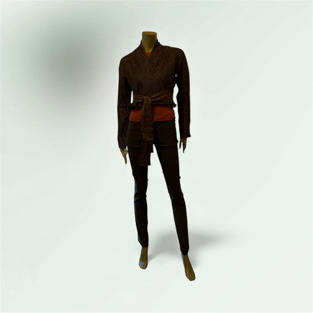 Waffle knit black cardigan