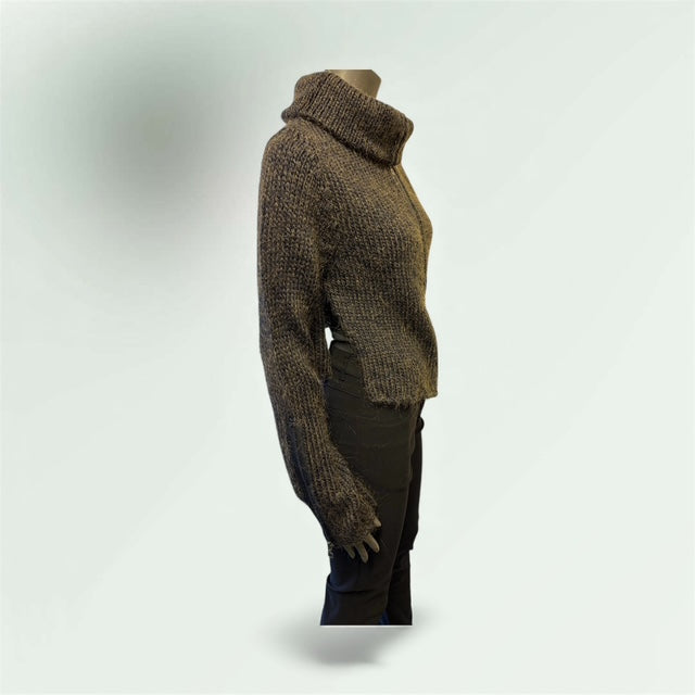 Asymmetric Mohair Zipped Cardigan style 1217