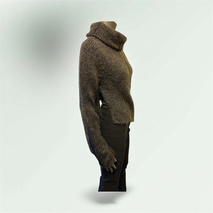 Asymmetric Mohair Zipped Cardigan style 1217