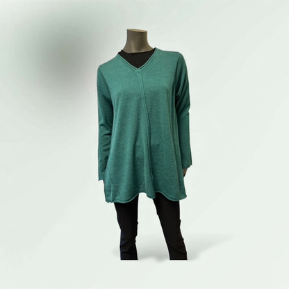 Front View of the Teal Sweater