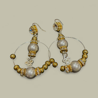 Dangly Hoop Earrings with coloured beads